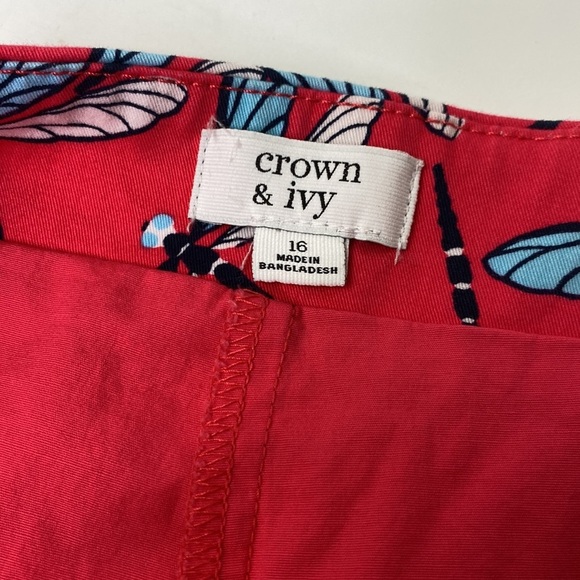 Crown & Ivy Dragon Fly Pink Scallop Skirt Skort size 16 - Picture 5 of 10